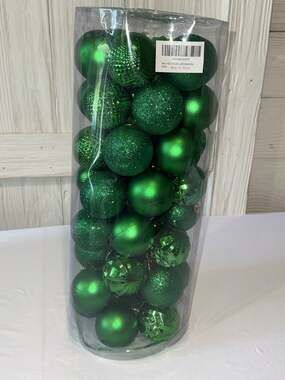 Unbranded 60ct Christmas Ball Ornaments Green